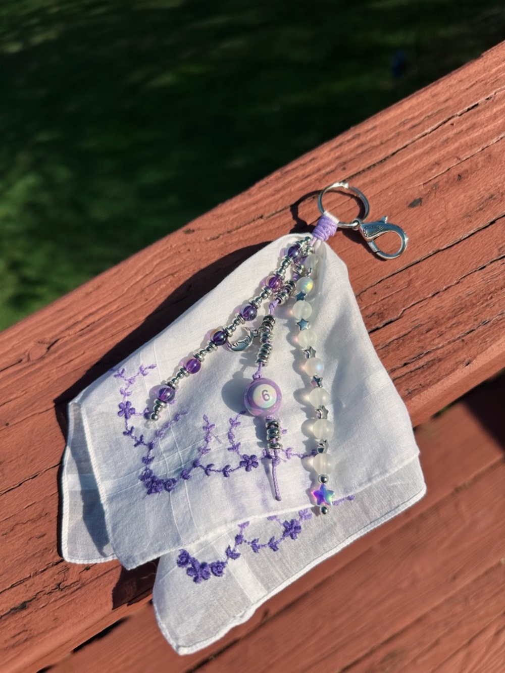 Handmade Vintage Handkerchief Bag Charm Keychain 🌟